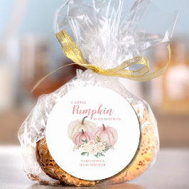 Pink Little Pumpkin Girl Babydusche Runder Aufkleber