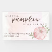Pink Little Pumpkin Herbst Babydusche Banner (Horizontal)