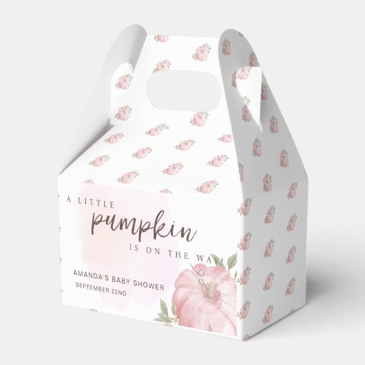 Pink Little Pumpkin Herbst Babydusche Geschenkschachtel (Vorderseite)