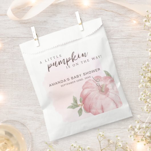 Pink Little Pumpkin Herbst Babydusche Geschenktütchen (Ausgeschnitten)