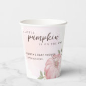 Pink Little Pumpkin Herbst Babydusche Pappbecher (Rückseite)