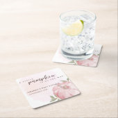 Pink Little Pumpkin Herbst Babydusche Rechteckiger Pappuntersetzer (Vor Ort)