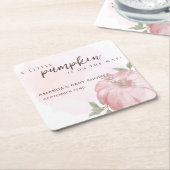 Pink Little Pumpkin Herbst Babydusche Rechteckiger Pappuntersetzer (angewinkelt)