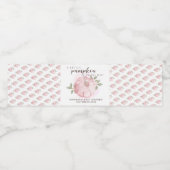 Pink Little Pumpkin Herbst Babydusche Wasserflaschenetikett (Einzelnes Label)