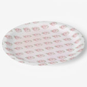 Pink Little Pumpkin Muster Autumn Baby Dusche Pappteller (Schrägansicht)