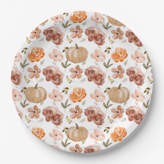 Pink Little Pumpkin Paper Plate Pumpkin Baby Showe Pappteller (Vorderseite)