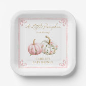 Pink Little Pumpkin Party Plates Pappteller (Vorderseite)