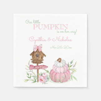 Pink Little Pumpkin Patch Girl Baby Dusche Serviette