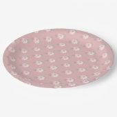 Pink Little Pumpkin Pattern Fall Baby Dusche Pappteller (Schrägansicht)