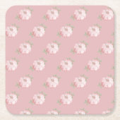 Pink Little Pumpkin Pattern Fall Baby Dusche Rechteckiger Pappuntersetzer (Vorderseite)