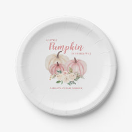 Pink Little Pumpkin Personalisiert Baby Dusche Pappteller