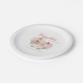 Pink Little Pumpkin Personalisiert Baby Dusche Pappteller (Schrägansicht)