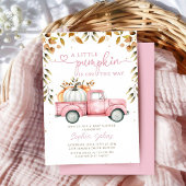 Pink Little Pumpkin Truck Herbstmädchen Kinderdusc Einladung