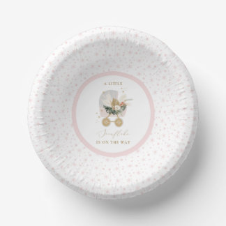 Pink Little Snowflake Babydusche Pappteller
