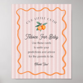 Pink Little Süsse Citrus Duschbeilage für Baby Poster