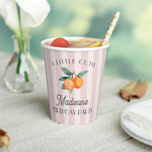 Pink Little Süsse Citrus Geburtstagsparty Pappbecher