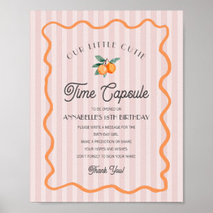 Pink Little Süsse Citrus Geburtstagszeit Kapsel Poster