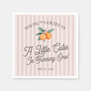 Pink Little Süsse Pastel Citrus Geburtstagsparty Serviette