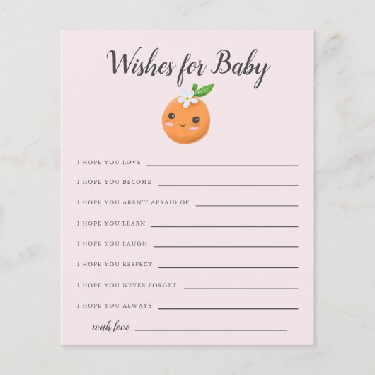 Pink Little Süsse Wünsche für eine Babykarte (Vorderseite)