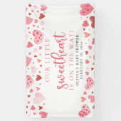 Pink Little Sweetheart Valentine's Day Babydusche Banner (Vertikal)