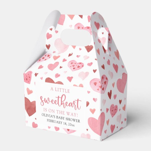 Pink Little Sweetheart Valentine's Day Babydusche Geschenkschachtel (Vorderseite)