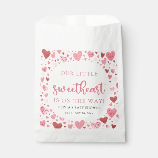 Pink Little Sweetheart Valentine's Day Babydusche Geschenktütchen (Vorderseite)