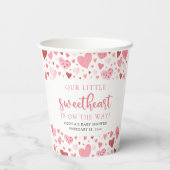 Pink Little Sweetheart Valentine's Day Babydusche Pappbecher (Rückseite)