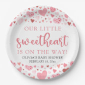 Pink Little Sweetheart Valentine's Day Babydusche Pappteller (Vorderseite)