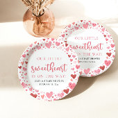 Pink Little Sweetheart Valentine's Day Babydusche Pappteller