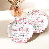 Pink Little Sweetheart Valentine's Day Babydusche Pappteller