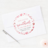 Pink Little Sweetheart Valentine's Day Babydusche Runder Aufkleber (Umschlag)