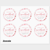 Pink Little Sweetheart Valentine's Day Babydusche Runder Aufkleber (Blatt)