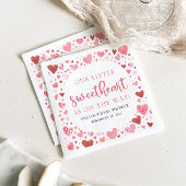 Pink Little Sweetheart Valentine's Day Babydusche Serviette