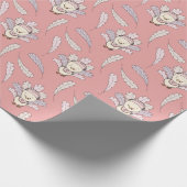 Pink Little Turkey Erntedank Baby Girl Geschenkpapier (Ecke)
