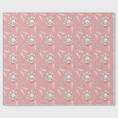 Pink Little Turkey Erntedank Baby Girl Geschenkpapier (Flach)