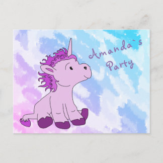 Pink Little Unicorn Geburtstagsparty Einladung