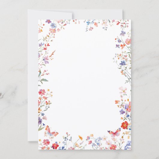 Pink Little Wildflower Girl 1st Birthday Einladung (Rückseite)