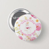 Pink Llama Floral Danke für die Kinderdusche Button (Vorne & Hinten)
