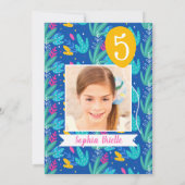 Pink Llama Fun Girl Geburtstagsparty Einladung (Rückseite)