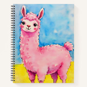 Pink Llama gegen den blauen Himmel Notizblock