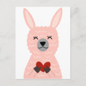 Pink Llama hält ein Herz Postkarte (Vorderseite)