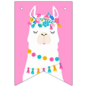Pink Llama Happy Birthday Party Wimpelkette (Erste Fahne)