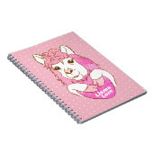 Pink Llama Liebe & Polka Dots Notizblock (Rechte Seite)