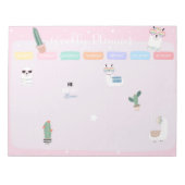 Pink Llama Llamacorn Wochenplaner Notepad Notizblock (Vorderseite)