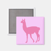 Pink Llama Magnet (Vorderseite/Rückseite)