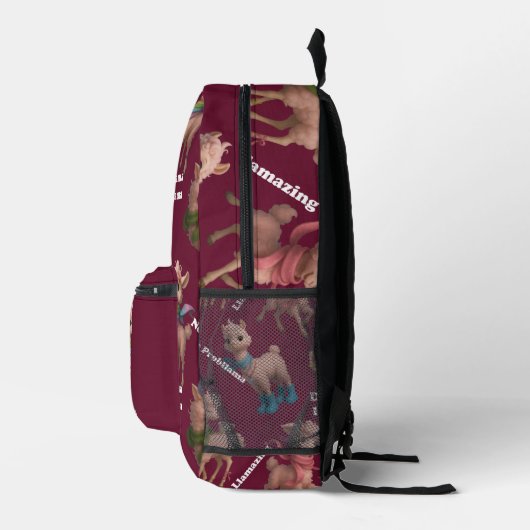 Pink Llama Muster perzonisiert Bedruckter Rucksack (Rechts)