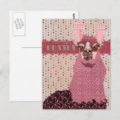 Pink Llama Pokadot Postkarte (Vorne/Hinten)