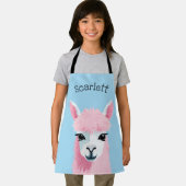 Pink Llama Portrait Blue Background Individuelle N Schürze (Insitu)