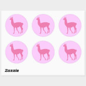 Pink Llama Runder Aufkleber (Blatt)