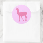 Pink Llama Runder Aufkleber (Tasche)